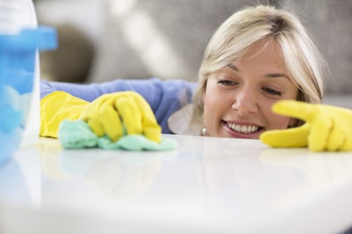 Deep carpet cleaning equipment in use on a floor